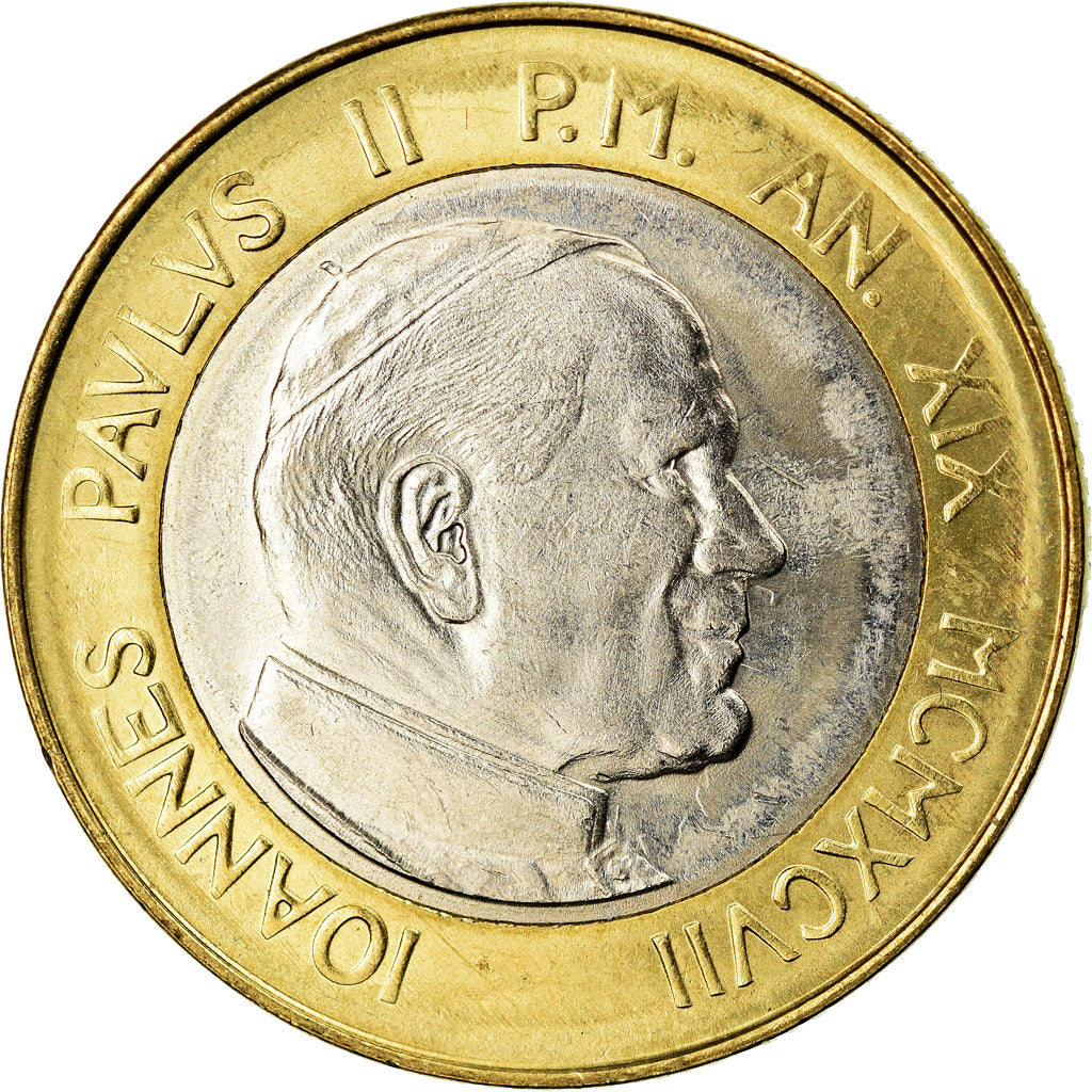 Coin, VATICAN CITY, John Paul II, 1000 Lire, 1997, Roma, MS(60-62), Bi-Metallic