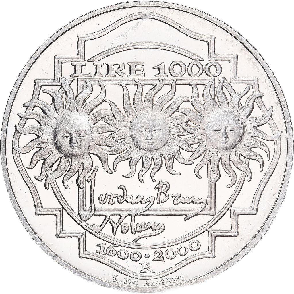 Coin, Italy, 1000 Lire, 2000, Rome, Proof, MS(65-70), Silver, KM:235