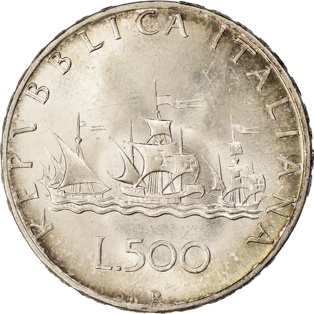 Moeda, Itália, 500 Lire, 1966, Rome, MS(60-62), Prata, KM:98