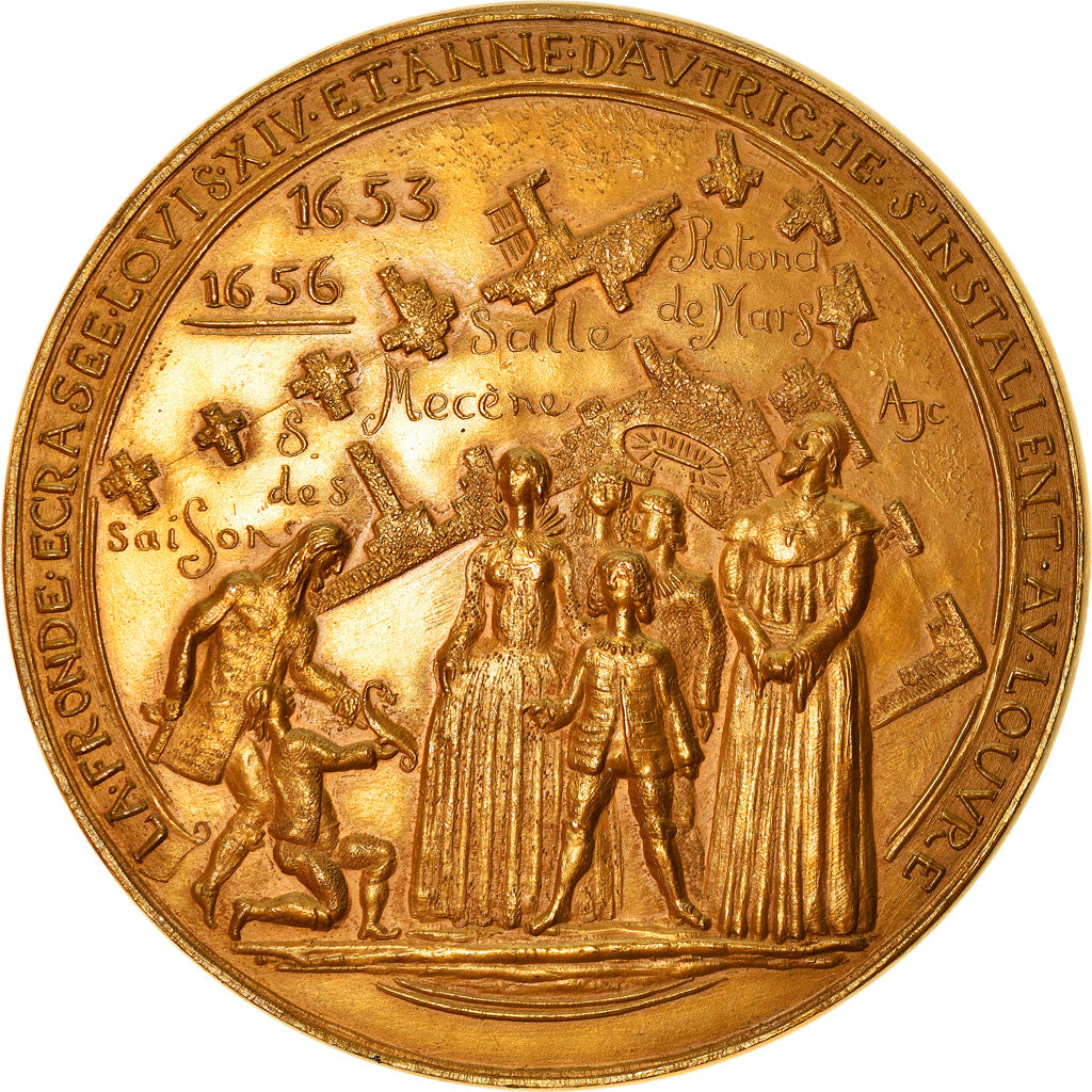 France, Medal, louis XIV et Anne d'Autriche au Louvre, History, 1973, MS(60-62)