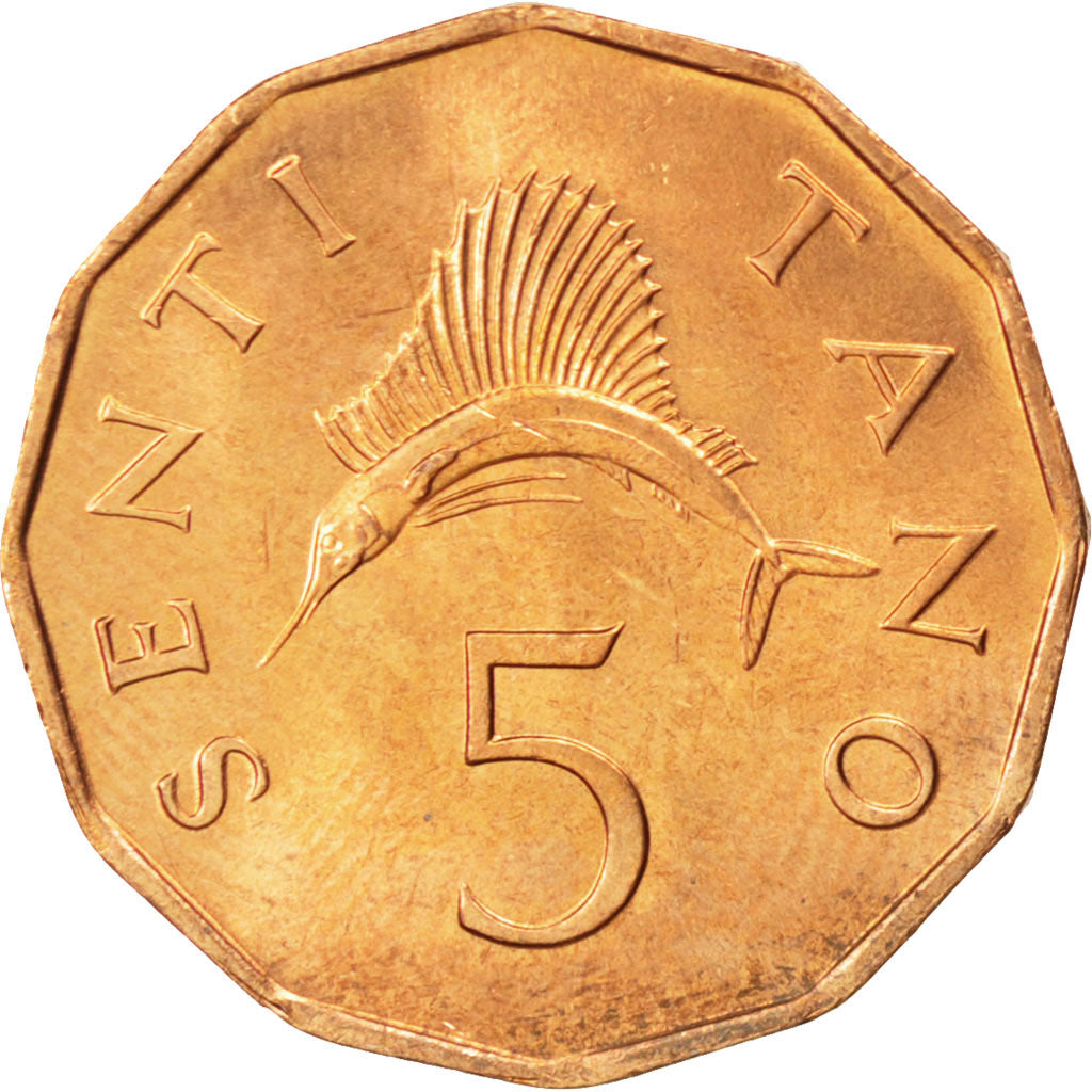 Coin, Tanzania, 5 Senti, 1976, MS(63), Bronze, KM:1