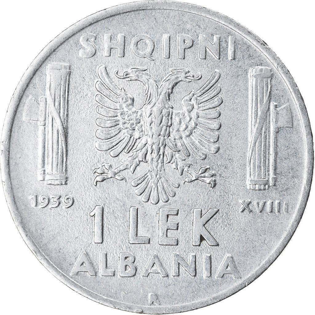 Monnaie, Albania, Vittorio Emanuele III, Lek, 1939, Rome, TTB+, Stainless Steel