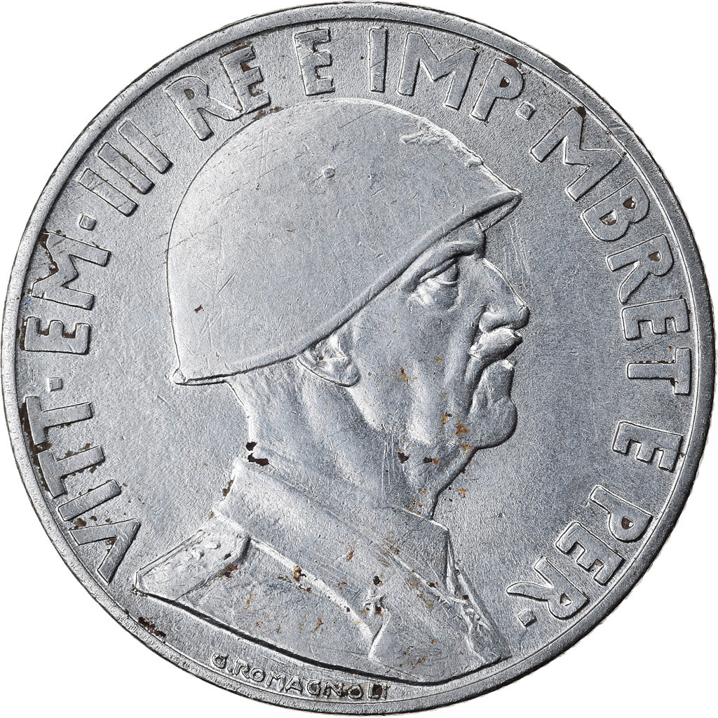 Moneda, Albania, Vittorio Emanuele III, Lek, 1939, Rome, MBC+, Acero inoxidable