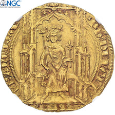 Francia, Philippe VI, Double Royal d'Or, 1340-1350, Oro, NGC, AU58, Duplessy:253