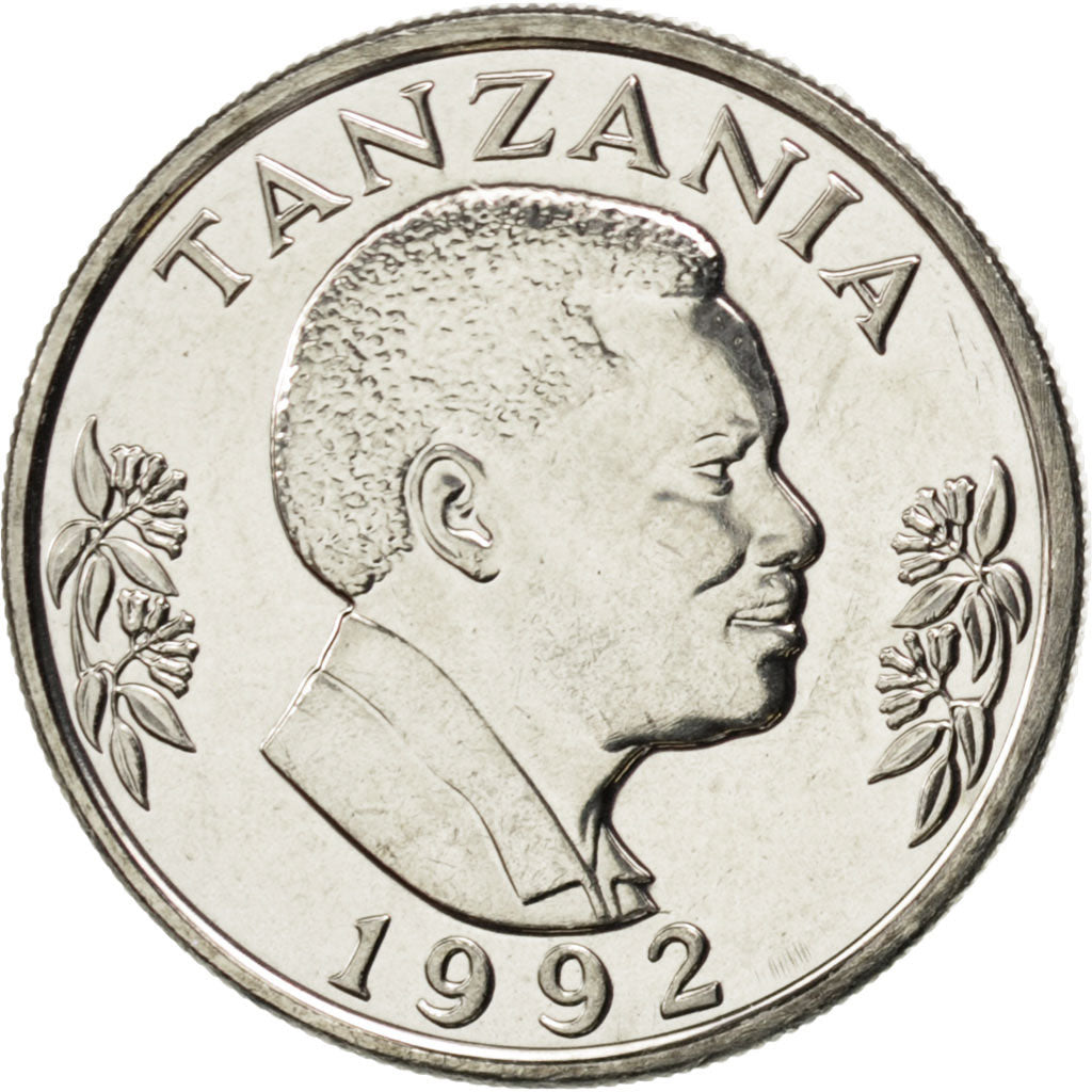 Coin, Tanzania, Shilingi, 1992, MS(63), Nickel Clad Steel, KM:22