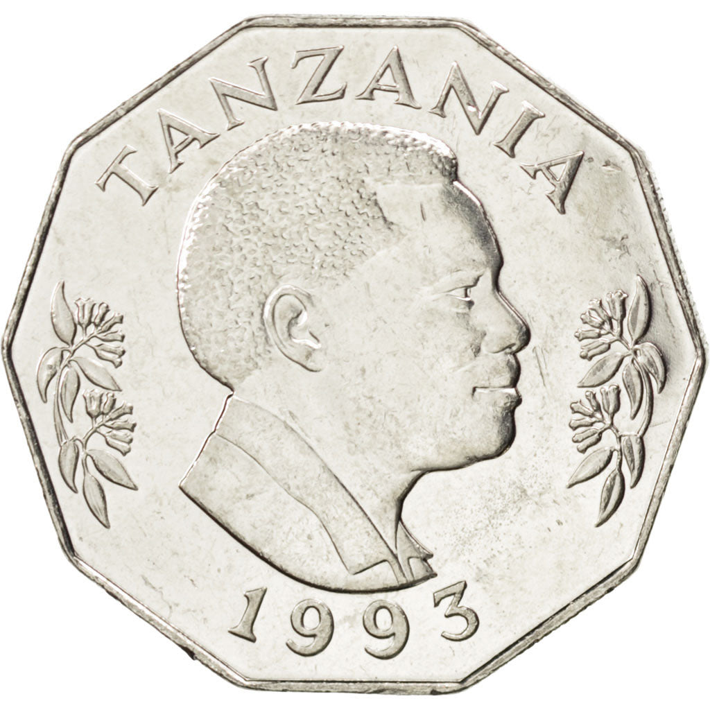 Coin, Tanzania, 5 Shilingi, 1993, MS(63), Nickel Clad Steel, KM:23a.2