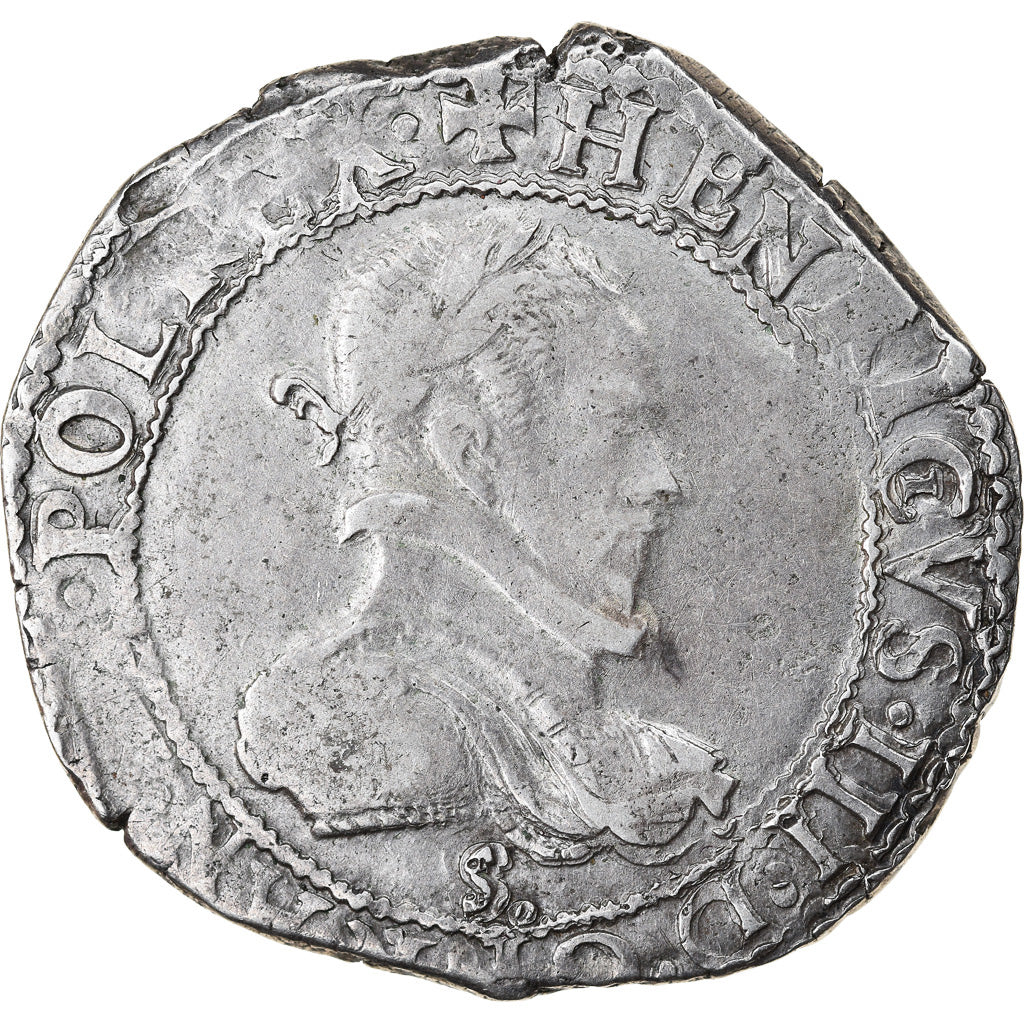 Francia, Henri III, 1/2 Franc au col plat, 1578, Troyes, Argento, MB