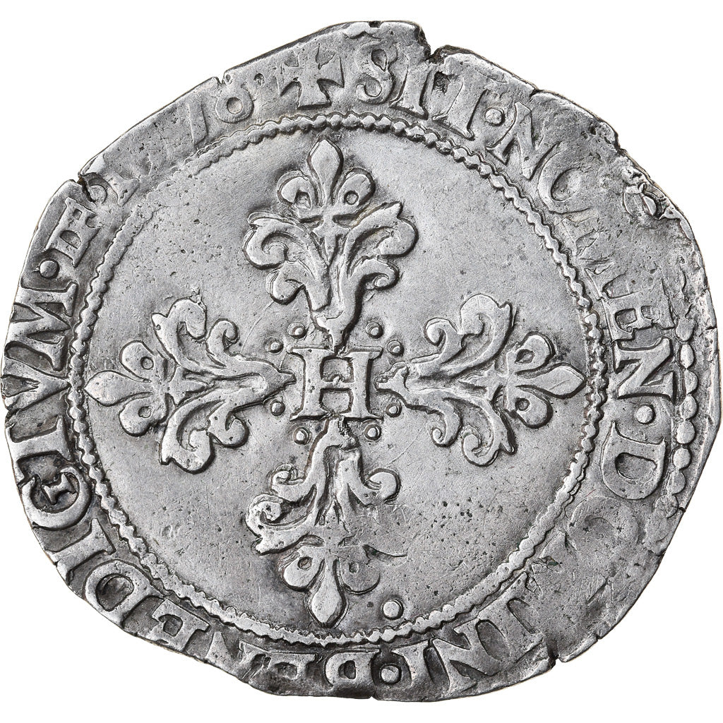 Francia, Henri III, 1/2 Franc au col plat, 1578, Troyes, Argento, MB