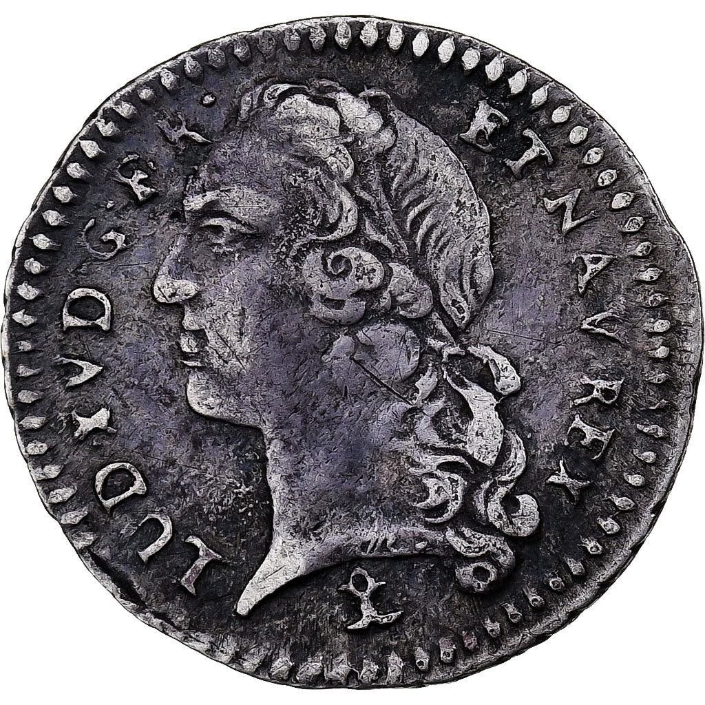 Francja, Louis XV, 1/20 Écu au bandeau, 1757, Montpellier, Srebro, VF(30-35)