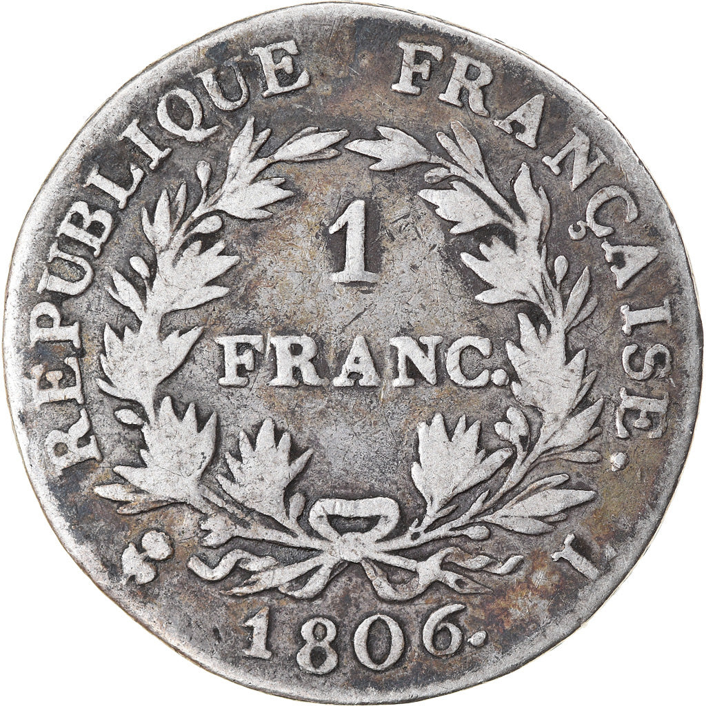 Münze, Frankreich, Napoléon I, Franc, 1806, Bayonne, S+, Silber, KM:672.6