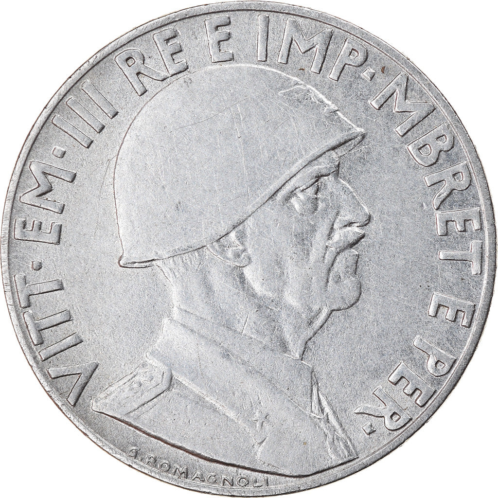 Coin, Albania, Vittorio Emanuele III, 0.20 Lek, 1939, Rome, AU(55-58), Stainless