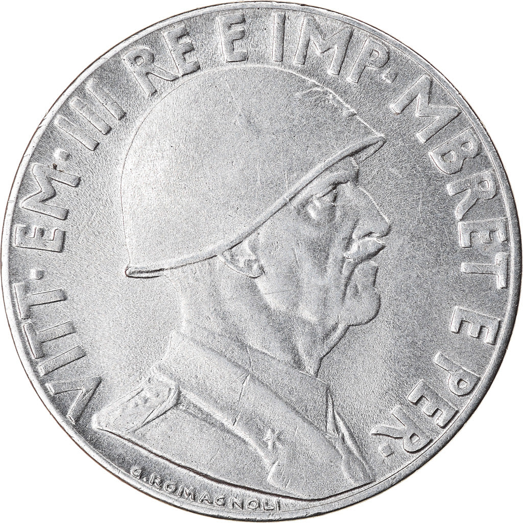 Moeda, Albânia, Vittorio Emanuele III, 0.20 Lek, 1939, Rome, AU(55-58), Aço