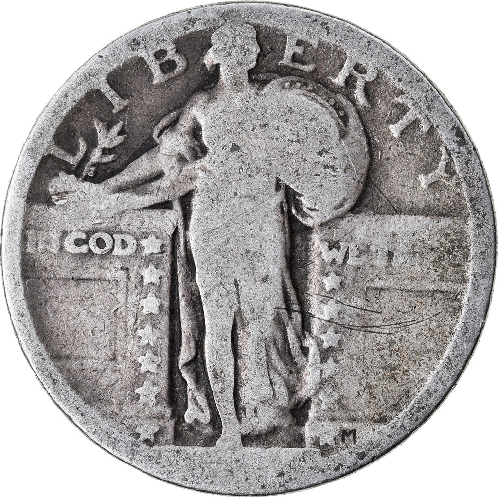 Moneda, Estados Unidos, Quarter, BC, Plata, KM:145