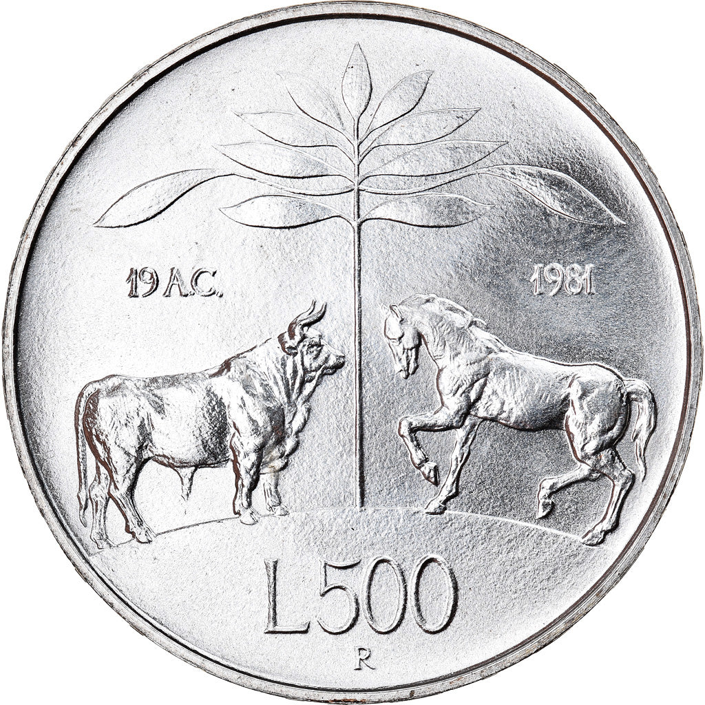 Moneda, Italia, 500 Lire, 1981, Rome, SC, Plata, KM:110