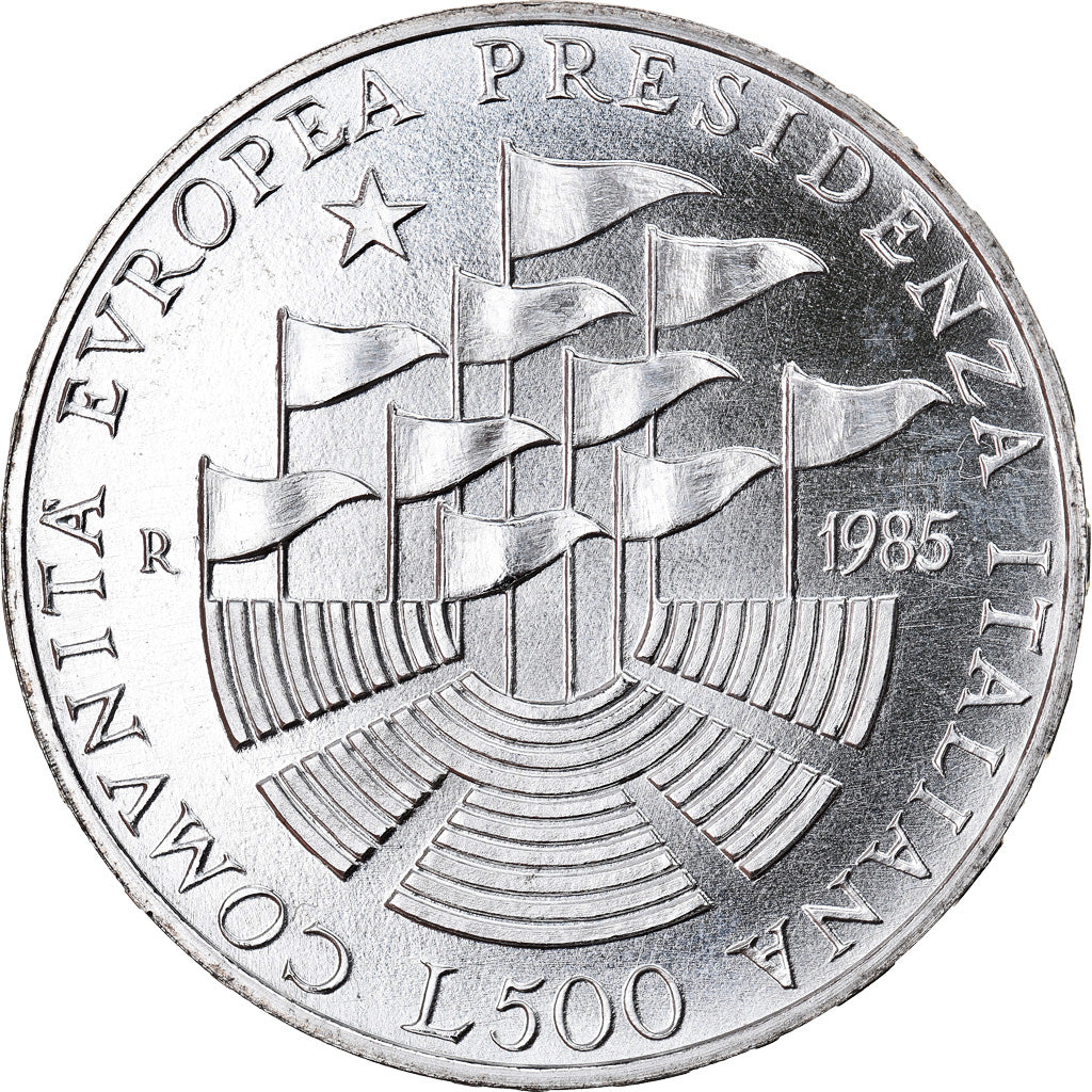 Coin, Italy, 500 Lire, 1985, Rome, MS(63), Silver, KM:115