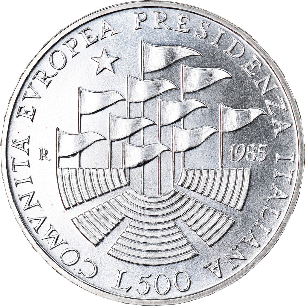 Moneda, Italia, 500 Lire, 1985, Rome, SC, Plata, KM:115