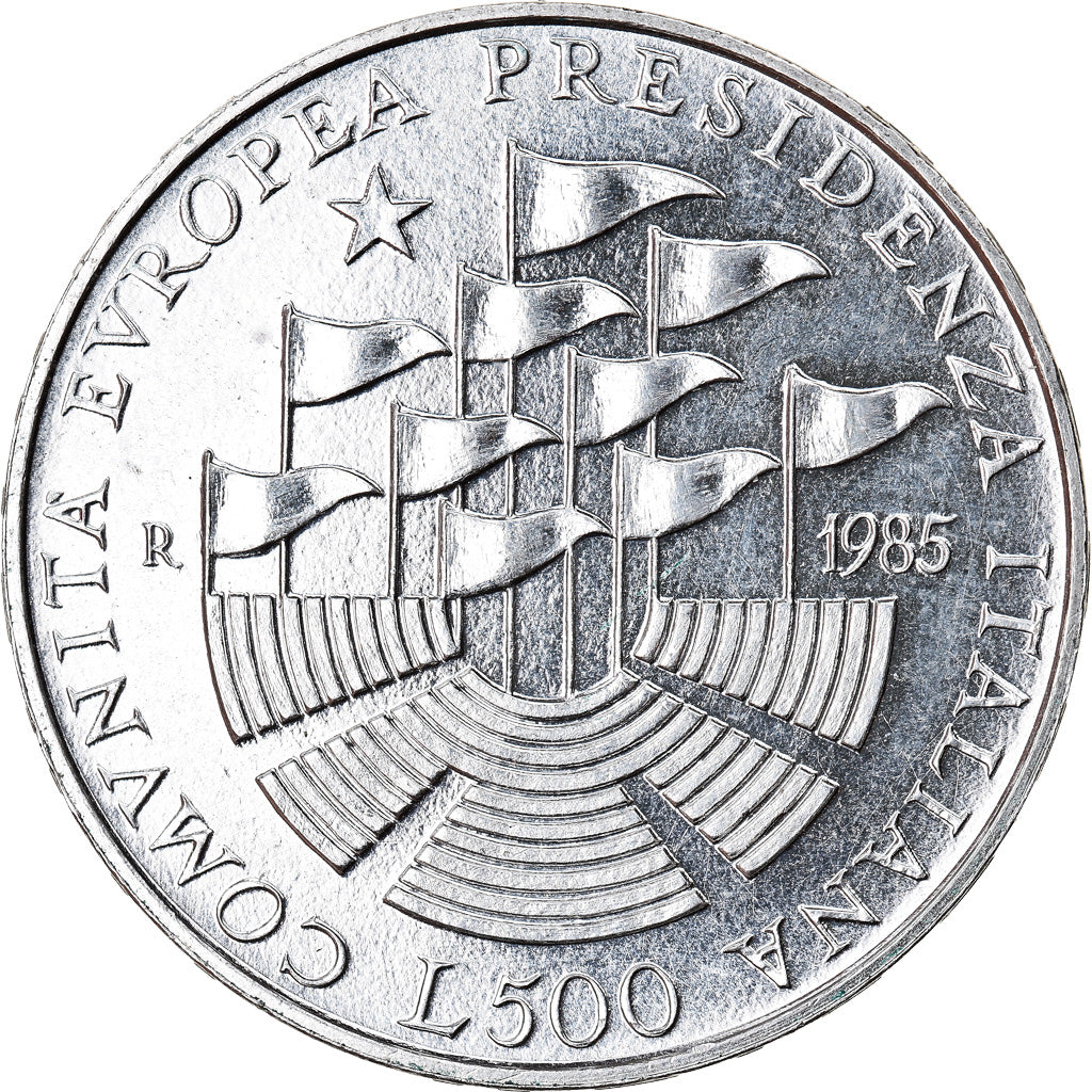 Moneta, Włochy, 500 Lire, 1985, Rome, MS(63), Srebro, KM:115