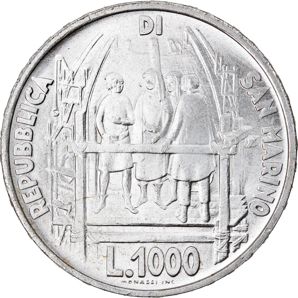 Coin, San Marino, 1000 Lire, 1977, Rome, MS(63), Silver, KM:72