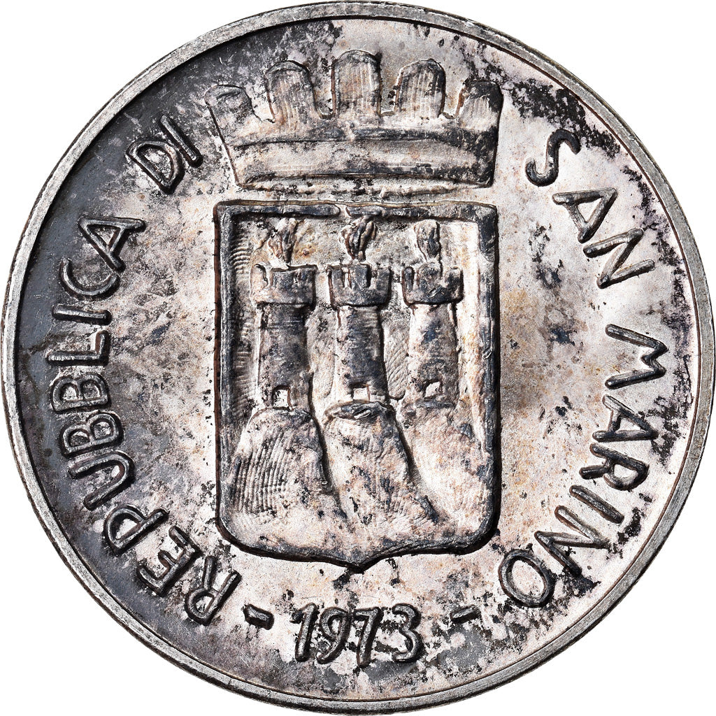 Moneta, San Marino, 500 Lire, 1973, Rome, MS(63), Srebro, KM:29