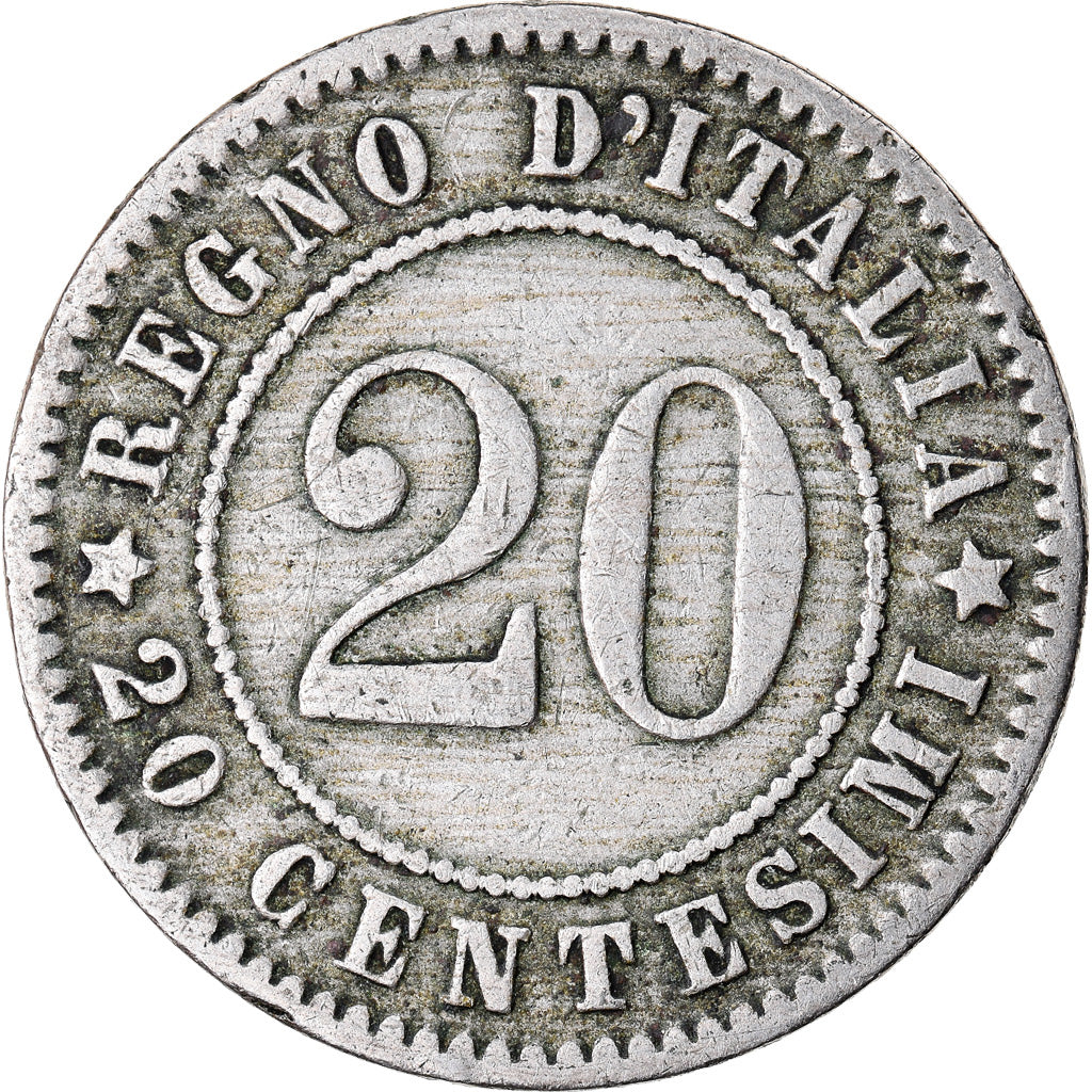 Moeda, Itália, Umberto I, 20 Centesimi, 1894, Berlin, VF(30-35), Cobre-níquel