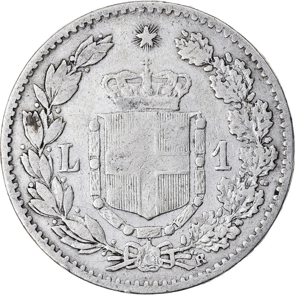 Münze, Italien, Umberto I, Lira, 1886, Rome, SGE+, Silber, KM:24.1