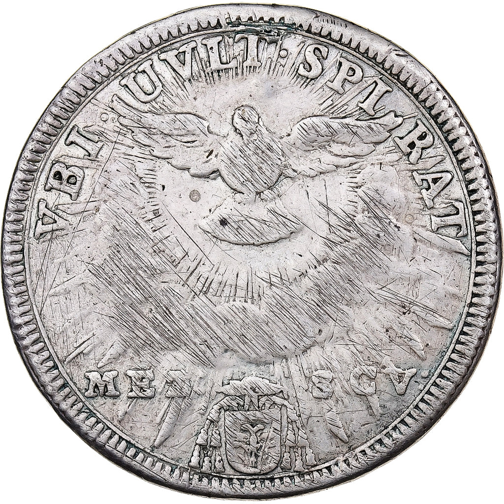 Papal States, Mezzo Scudo, Sede Vacante, 1758, Rome, Argento, MB