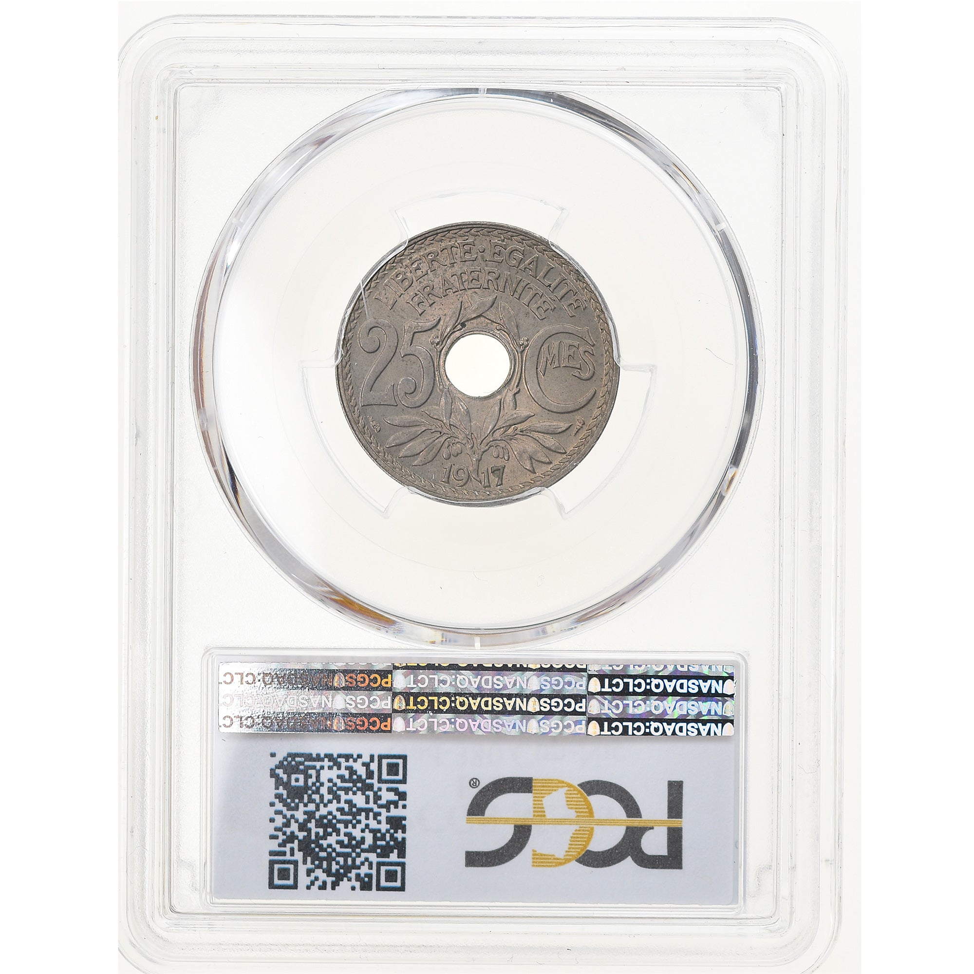 Moeda, França, Lindauer, 25 Centimes, 1917, PCGS, MS66, MS(65-70)