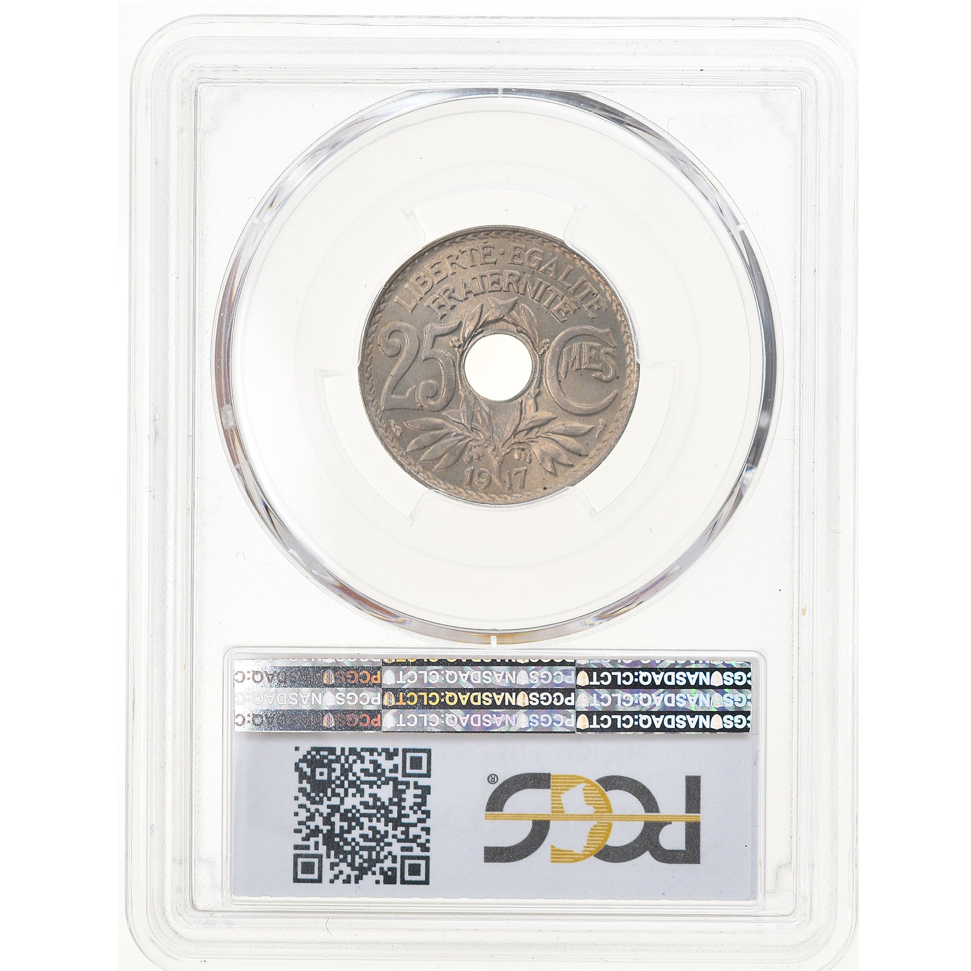 Moneda, Francia, Lindauer, 25 Centimes, 1917, PCGS, MS66, FDC, Cobre - níquel