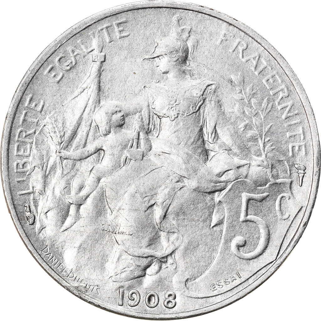 Münze, Frankreich, Dupuis, 5 Centimes, 1908, VZ+, Aluminium, Gadoury:165