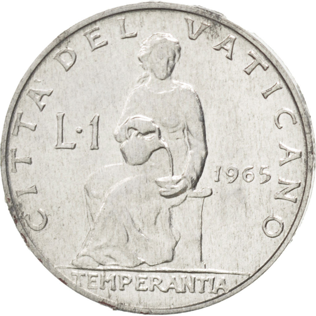 Münze, Vatikanstadt, Paul VI, Lira, 1965, UNZ, Aluminium, KM:76.2