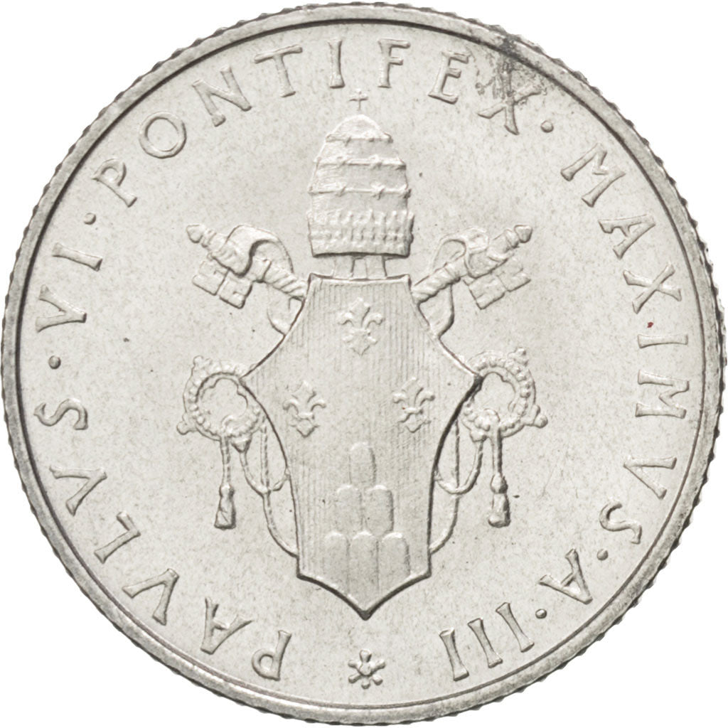 Coin, VATICAN CITY, Paul VI, 2 Lire, 1965, MS(63), Aluminum, KM:77.2