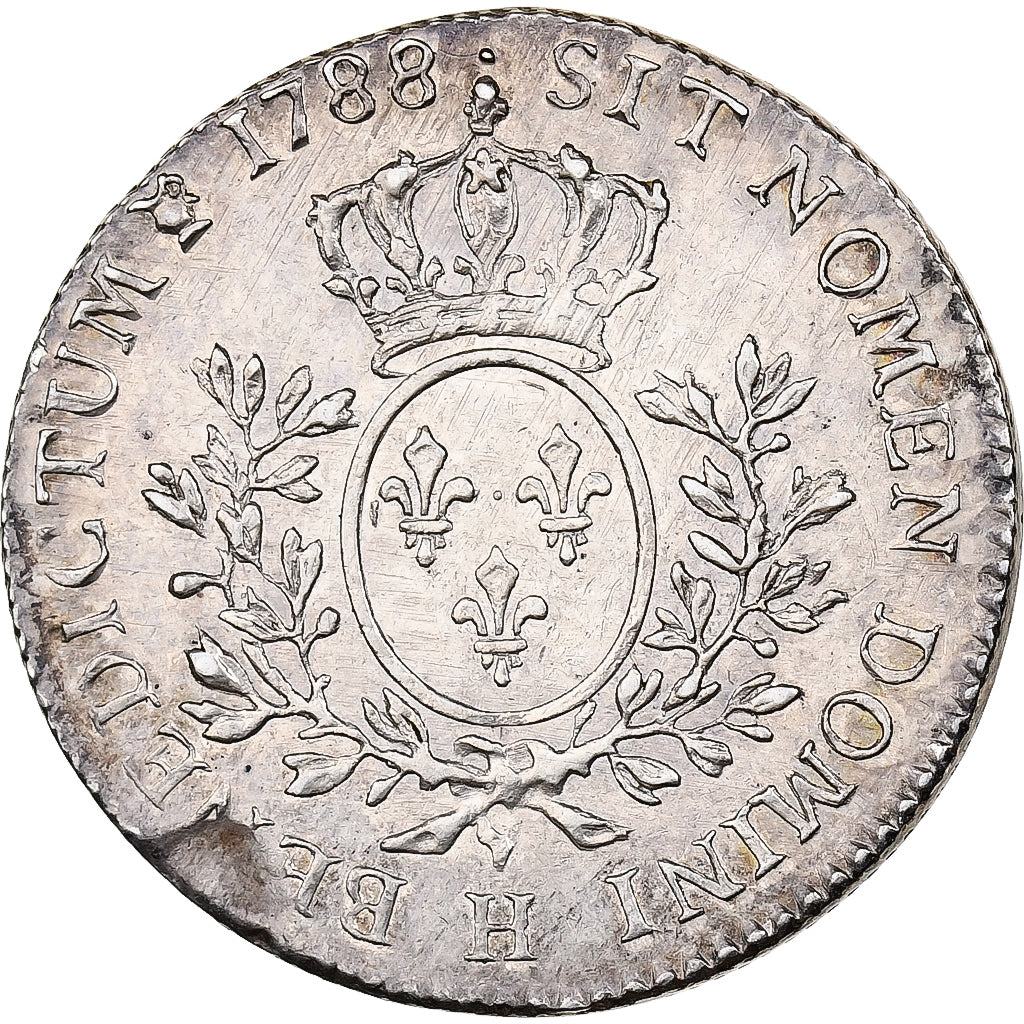 Francia, Louis XVI, 1/5 Écu aux branches d'olivier, 1788, La Rochelle, Plata
