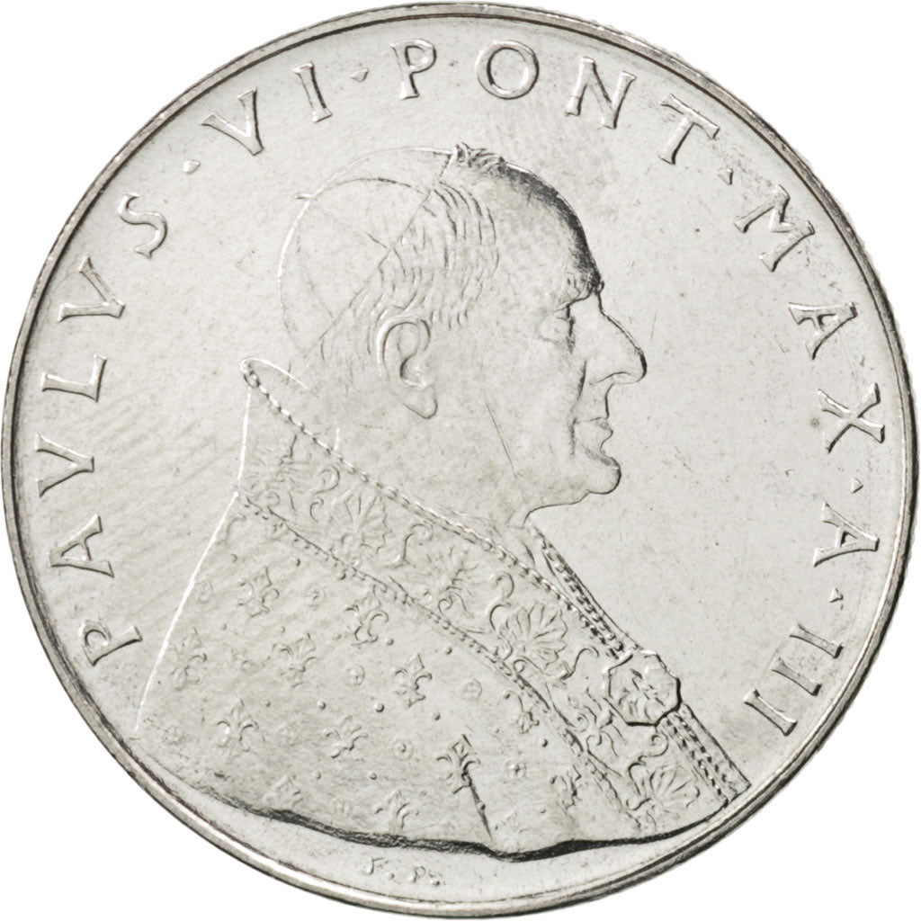 Coin, VATICAN CITY, Paul VI, 50 Lire, 1965, MS(63), Stainless Steel, KM:81.2
