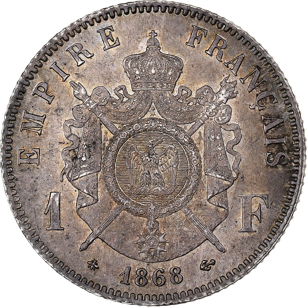 France, Napoléon III, Franc, 1868, Paris, Argent, SUP+, Gadoury:463