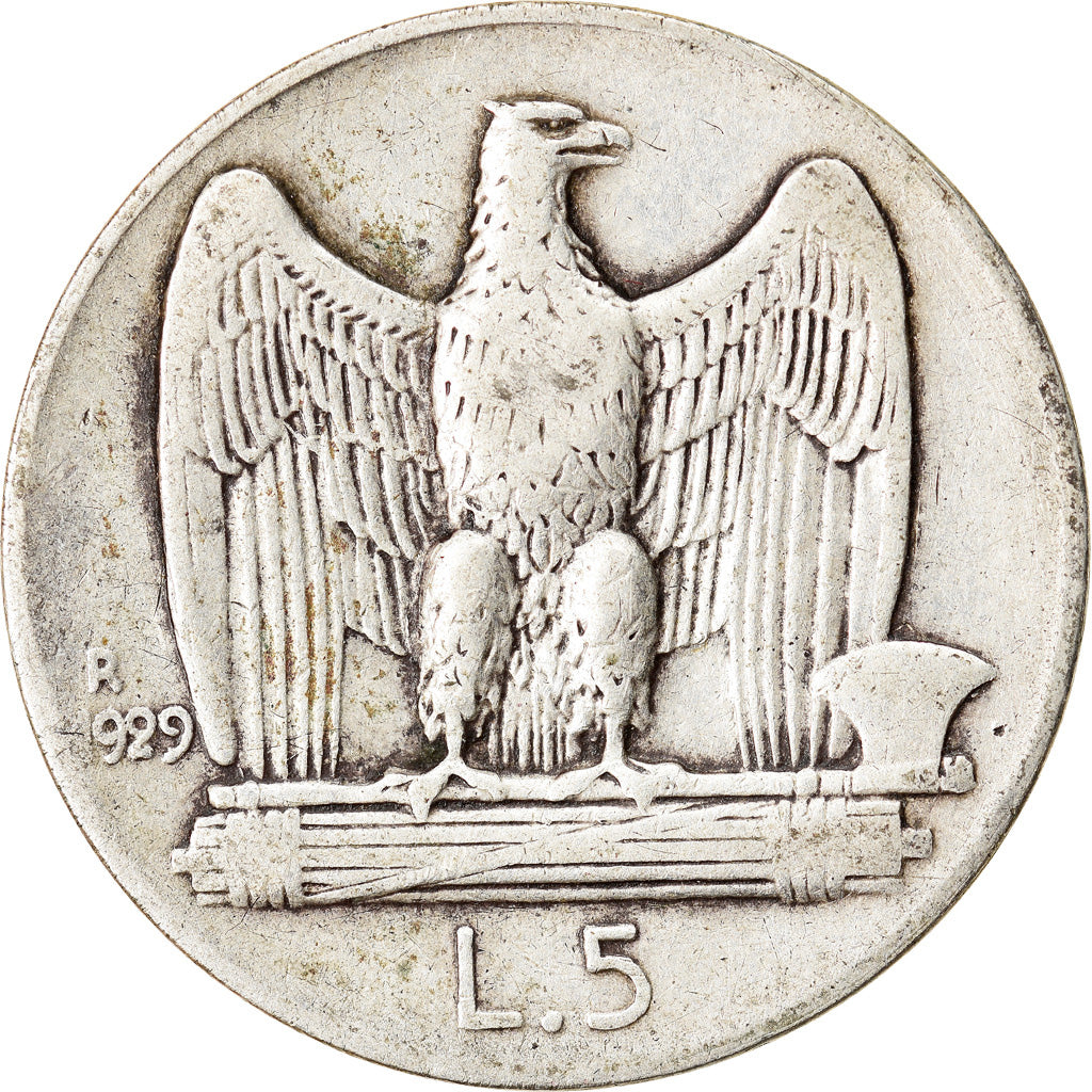 Münze, Italien, Vittorio Emanuele III, 5 Lire, 1929, Rome, S+, Silber, KM:67.2