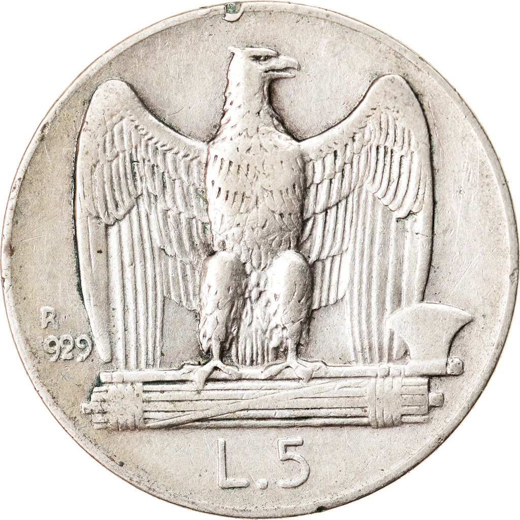 Monnaie, Italie, Vittorio Emanuele III, 5 Lire, 1929, Rome, TB+, Argent, KM:67.2