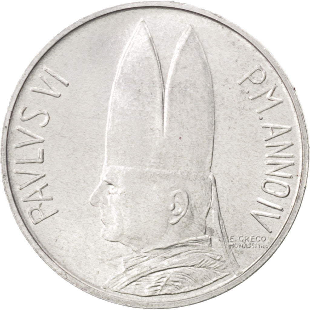 Coin, VATICAN CITY, Paul VI, 5 Lire, 1966, MS(63), Aluminum, KM:86