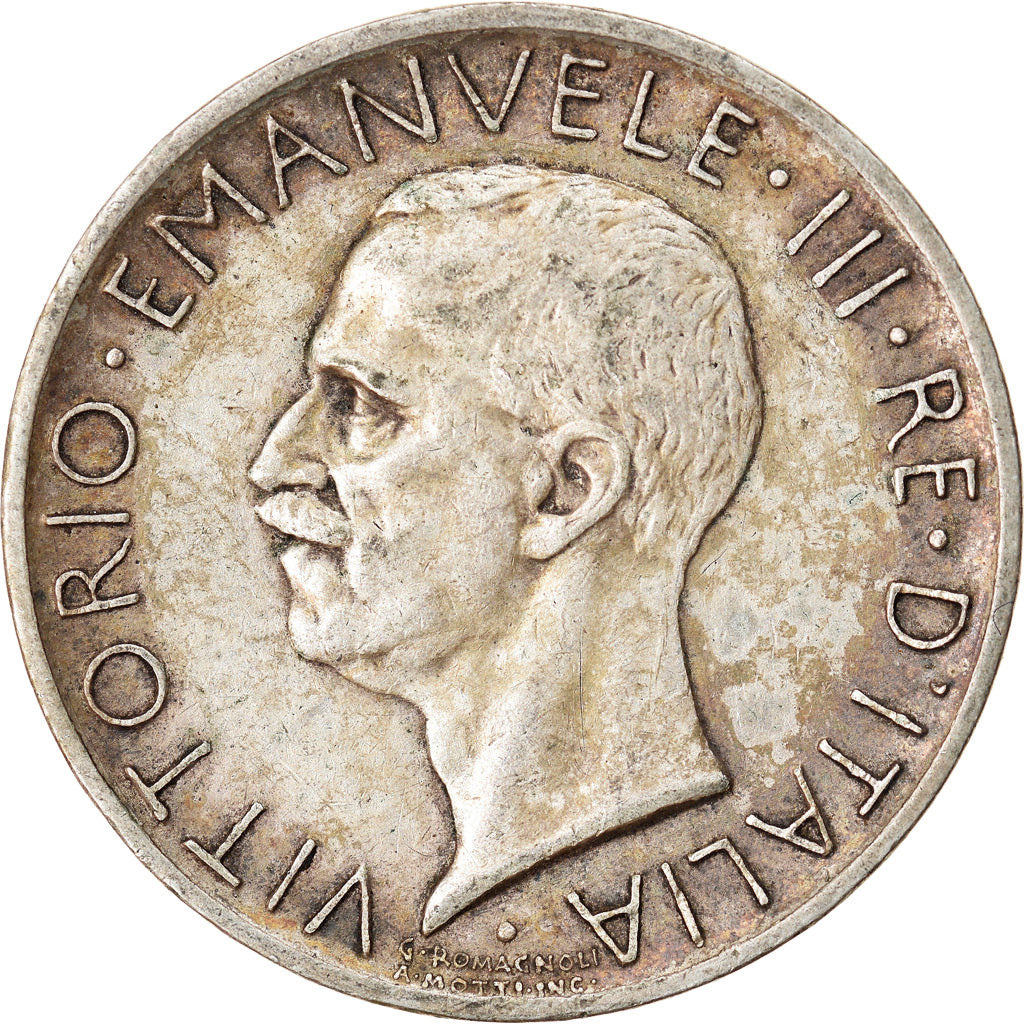 Coin, Italy, Vittorio Emanuele III, 5 Lire, 1929, Rome, AU(50-53), Silver
