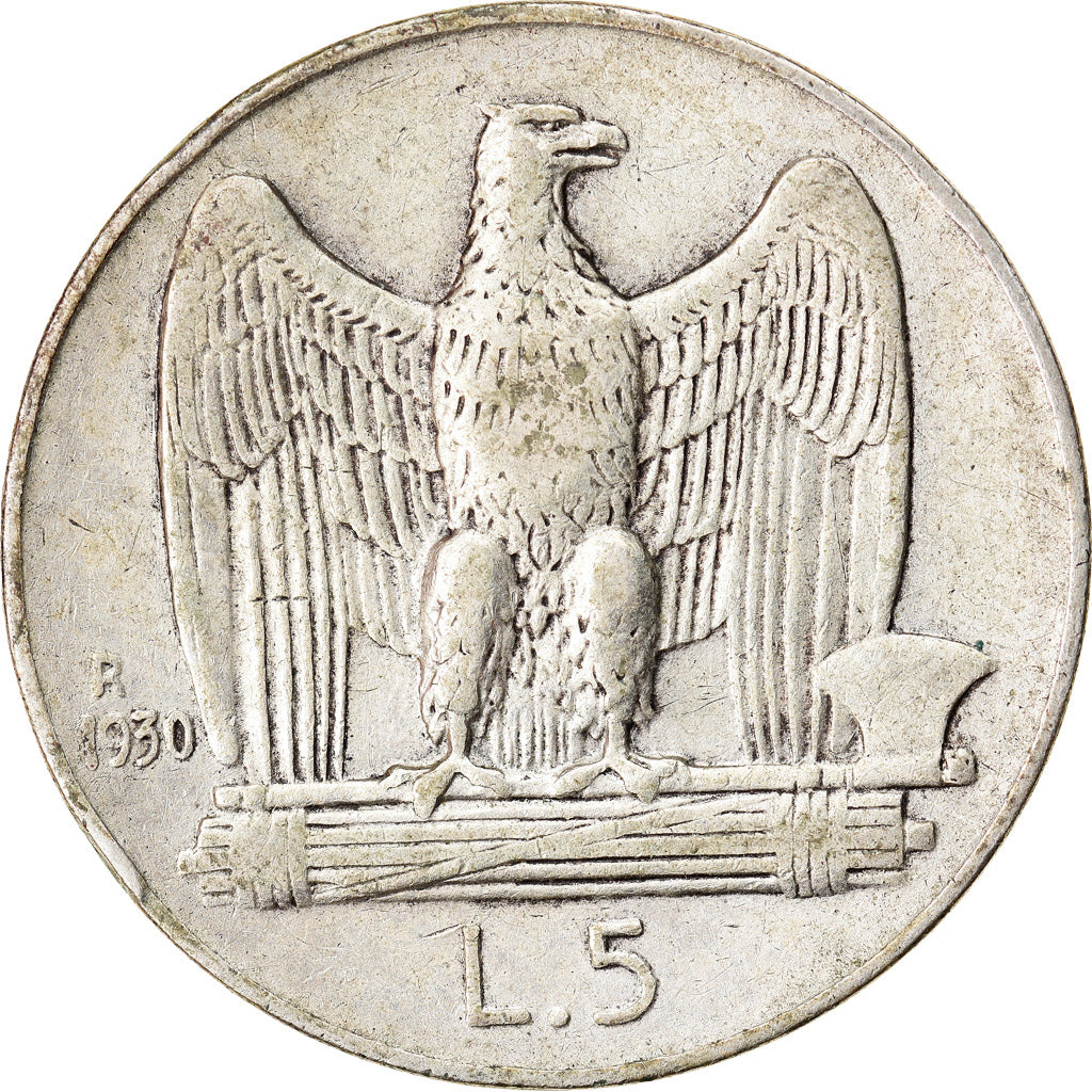 Munten, Italië, Vittorio Emanuele III, 5 Lire, 1930, Rome, FR+, Zilver, KM:67.1