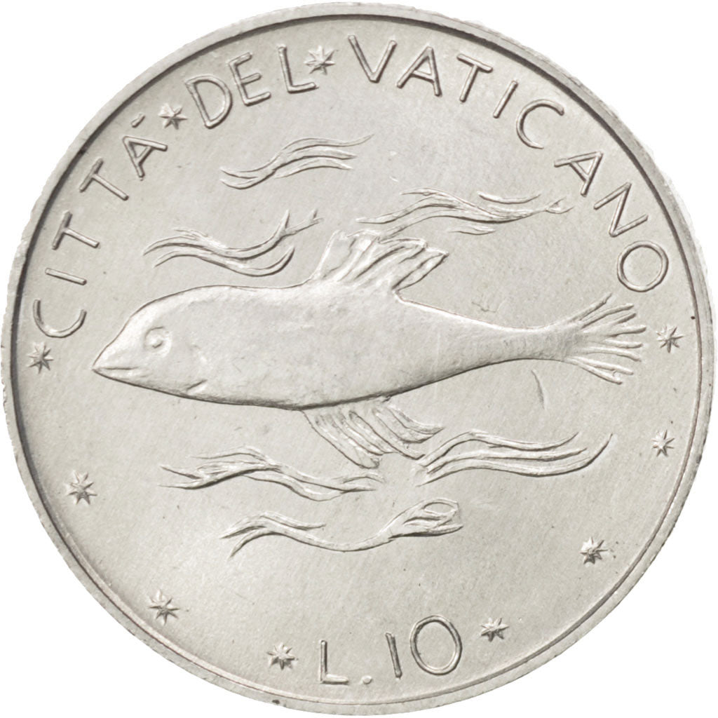 Moneta, CITTÀ DEL VATICANO, Paul VI, 10 Lire, 1973, SPL, Alluminio, KM:119