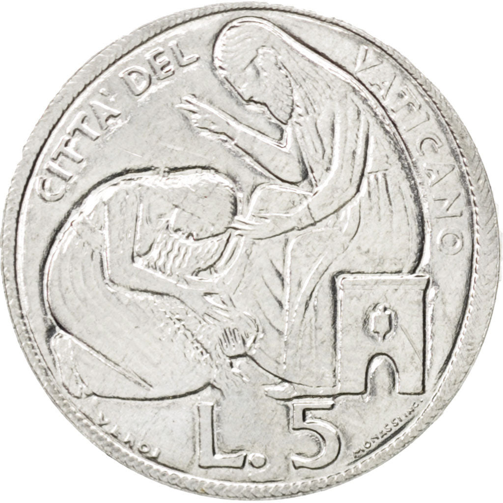 Coin, VATICAN CITY, Paul VI, 5 Lire, 1975, MS(63), Aluminum, KM:126