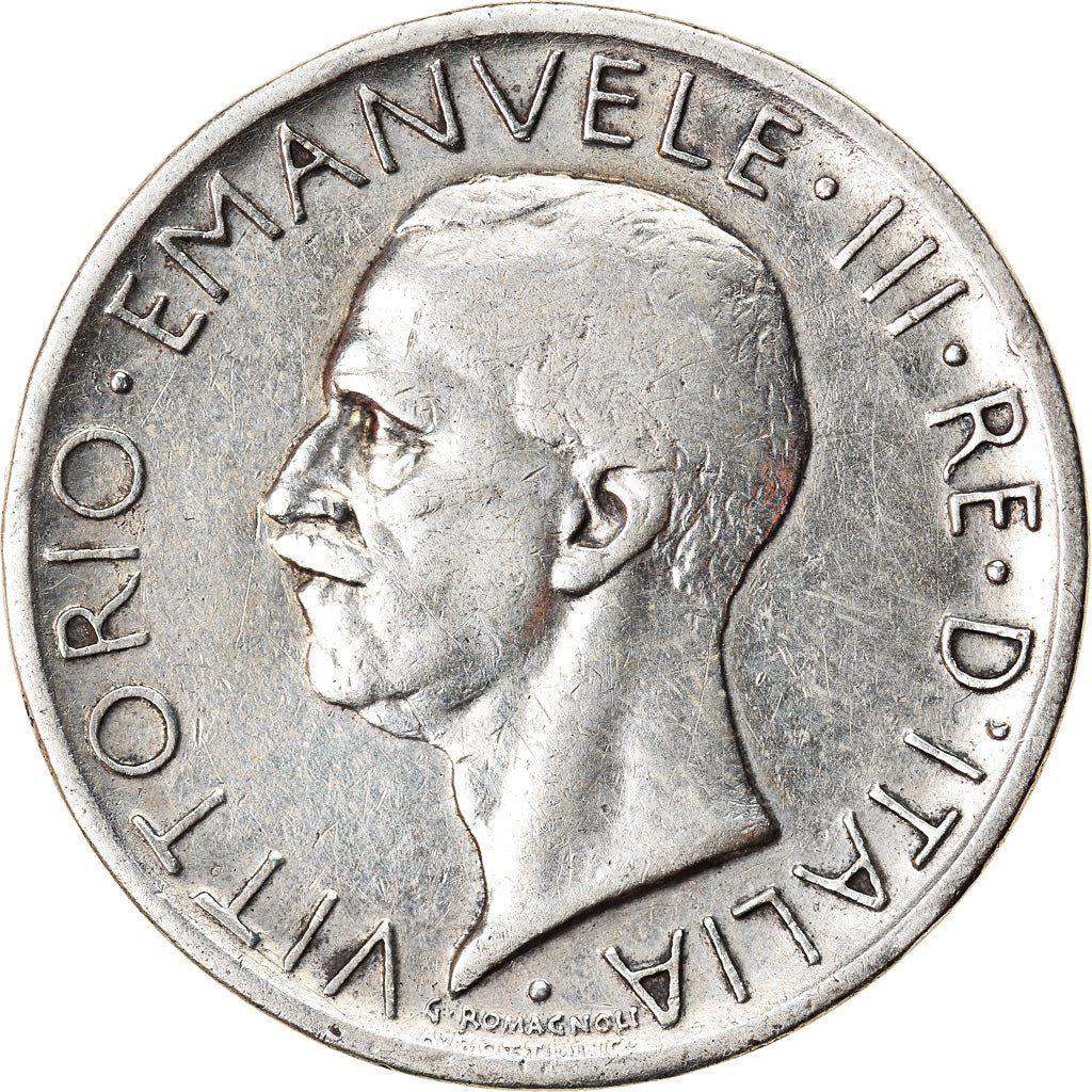 Coin, Italy, Vittorio Emanuele III, 5 Lire, 1927, Rome, VF(30-35), Silver