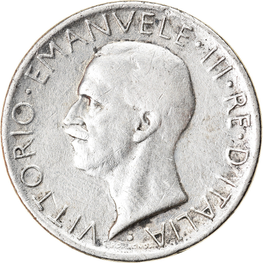 Coin, Italy, Vittorio Emanuele III, 5 Lire, 1927, Rome, VF(30-35), Silver