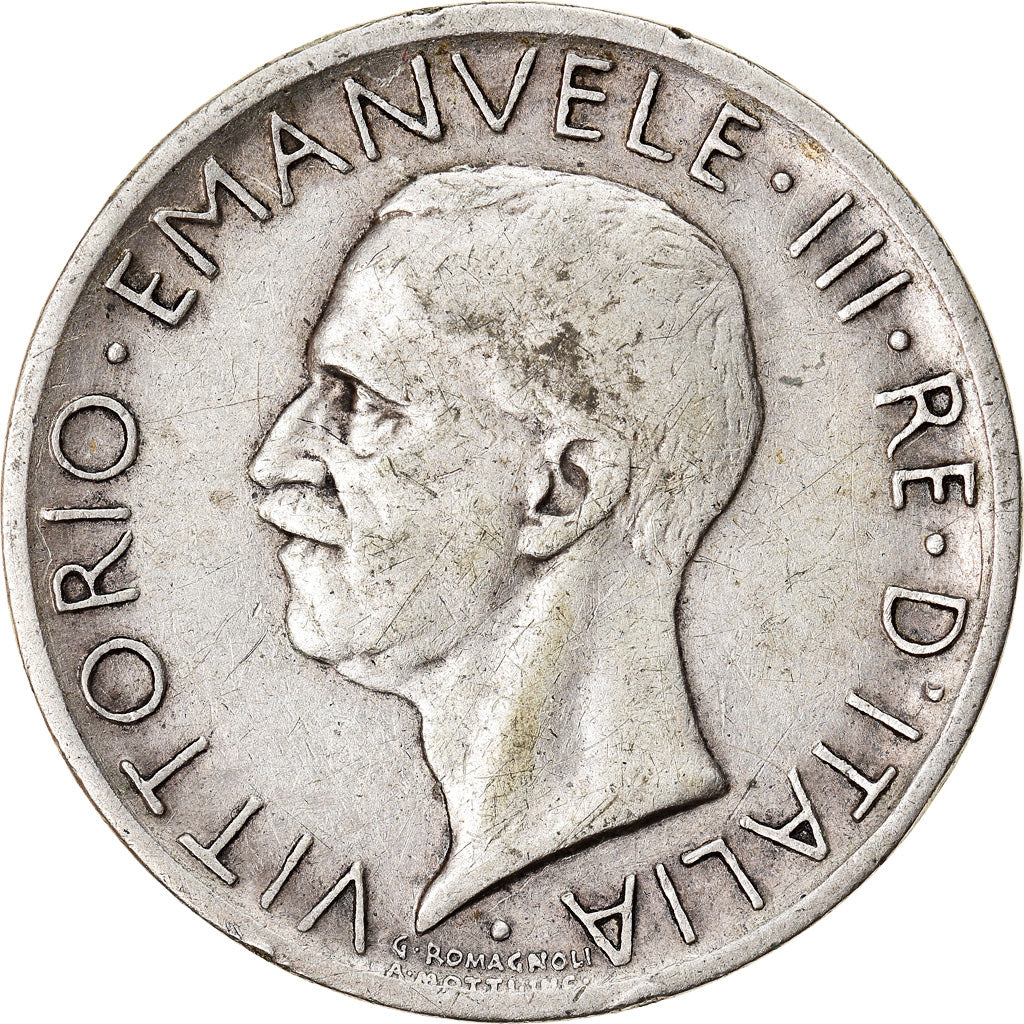 Coin, Italy, Vittorio Emanuele III, 5 Lire, 1927, Rome, VF(30-35), Silver