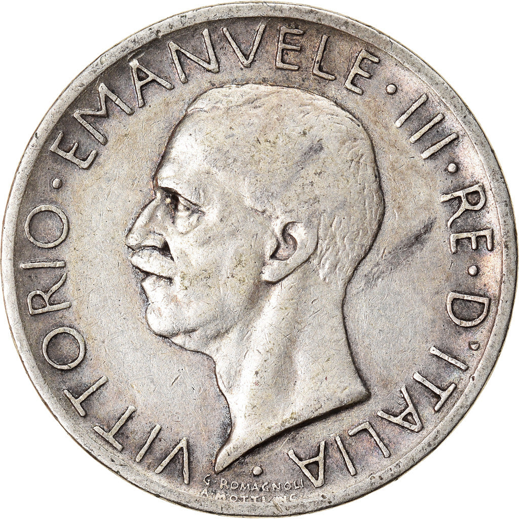 Coin, Italy, Vittorio Emanuele III, 5 Lire, 1927, Rome, VF(30-35), Silver
