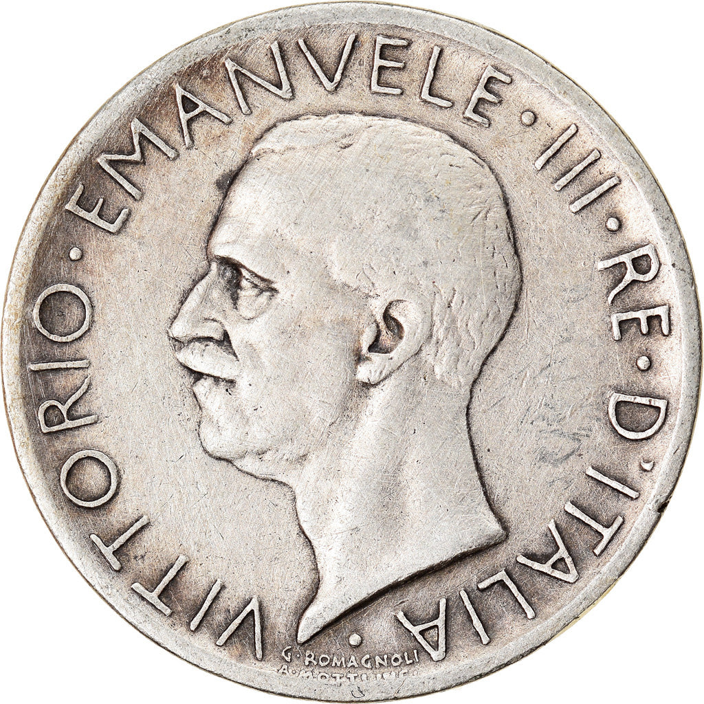 Coin, Italy, Vittorio Emanuele III, 5 Lire, 1927, Rome, VF(30-35), Silver