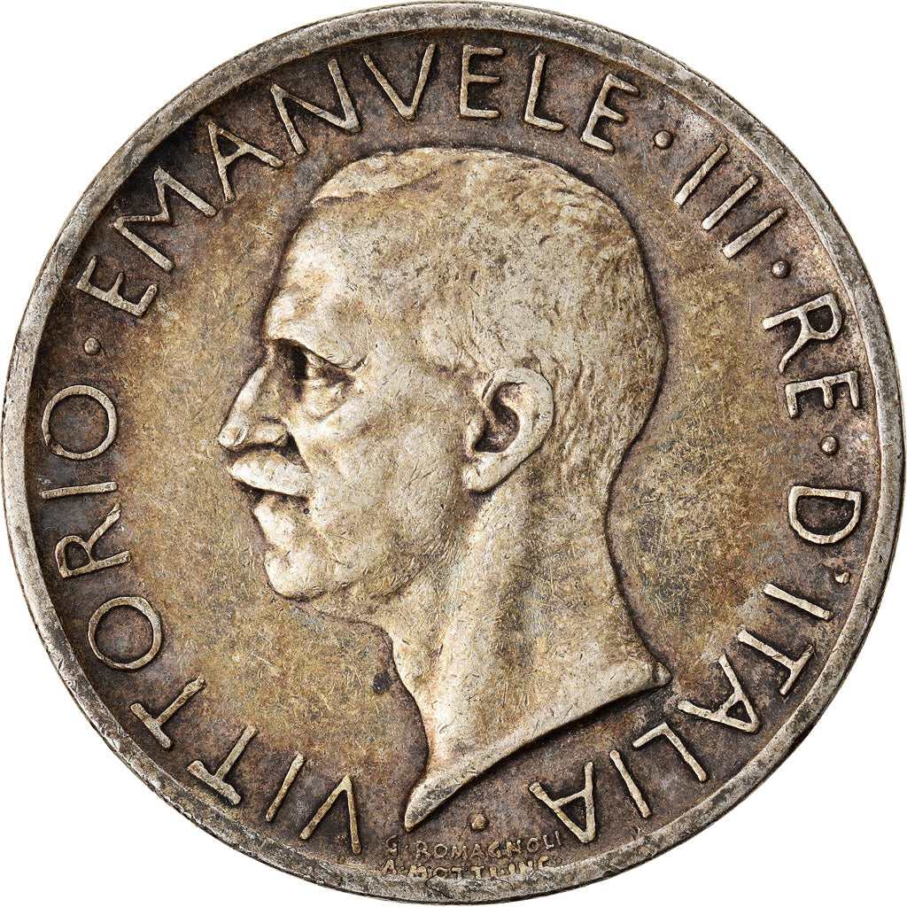 Coin, Italy, Vittorio Emanuele III, 5 Lire, 1927, Rome, VF(30-35), Silver