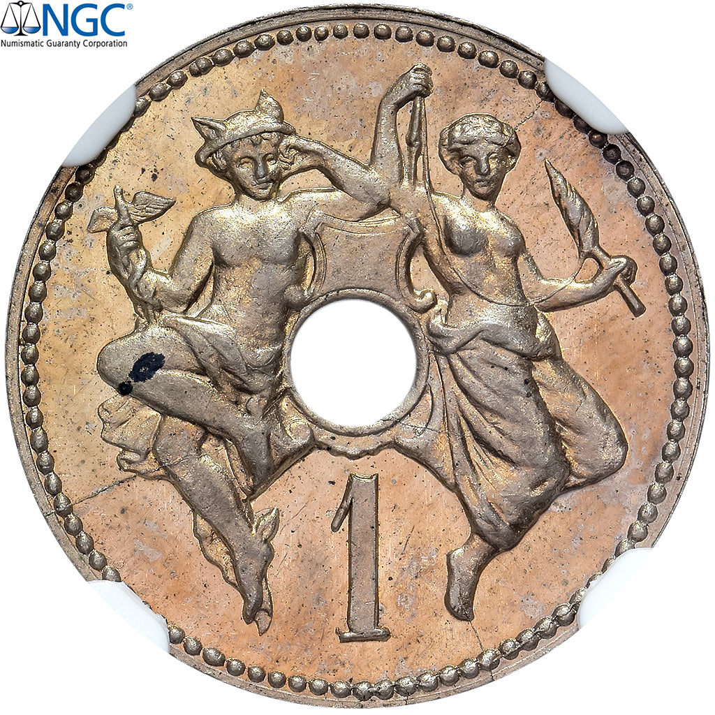 Francia, Centime TM, Théodore Michelin, (1889), Paris, Pattern, Alpacca, NGC