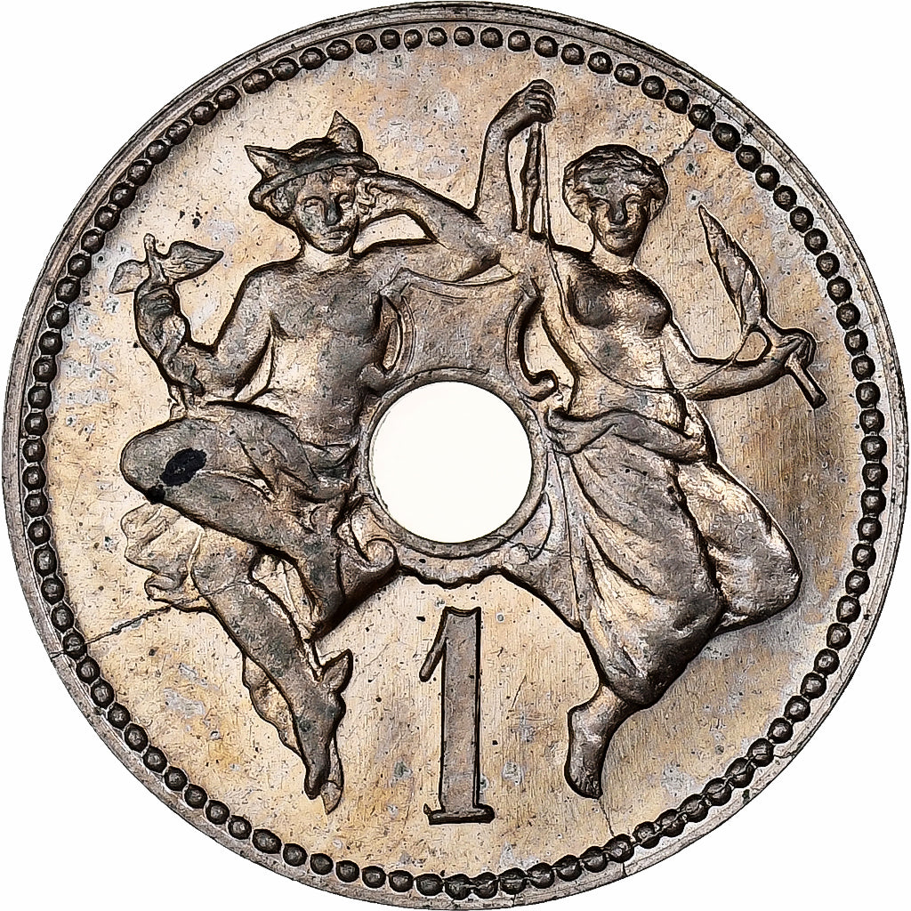 France, Centime TM, Théodore Michelin, (1889), Paris, Pattern, Maillechort