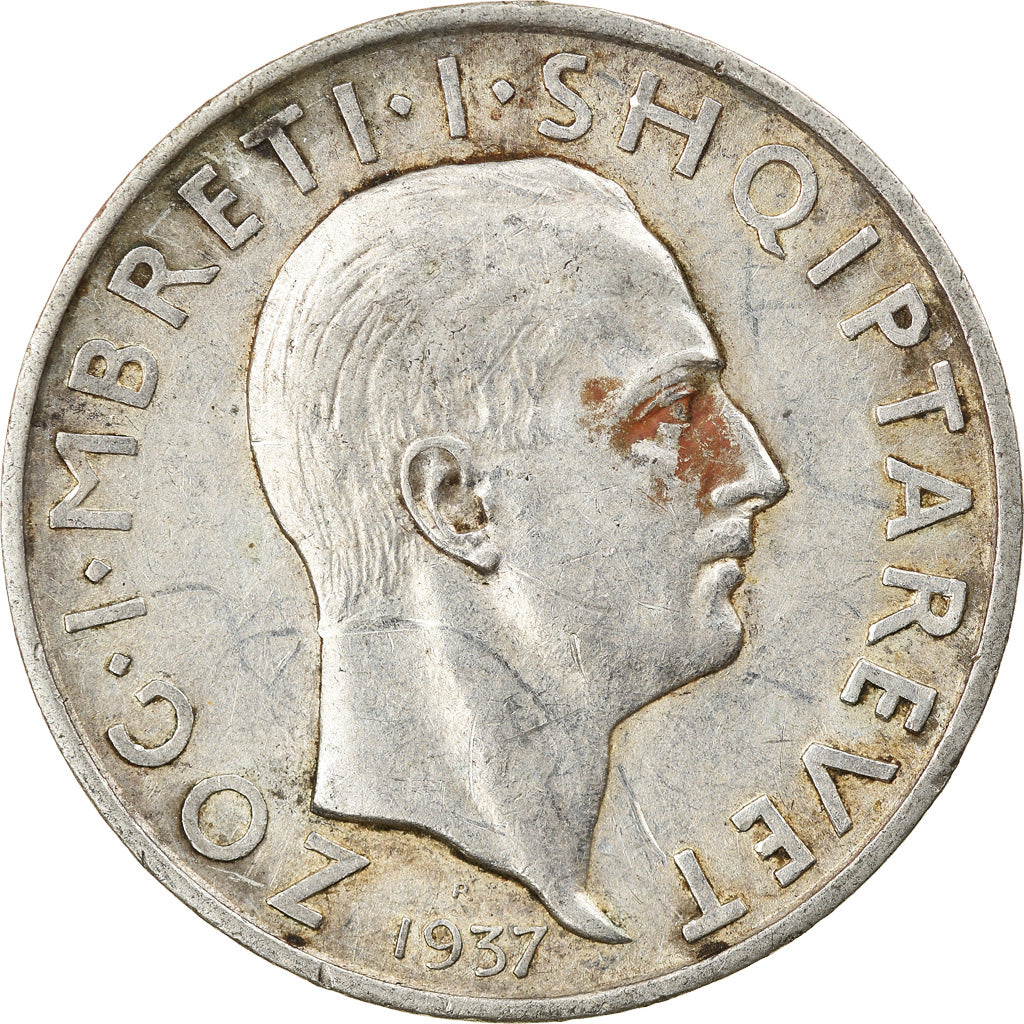 Albanie, Zog I, Frang Ar, 1937, Rome, Argent, TTB